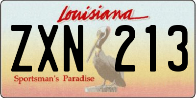 LA license plate ZXN213