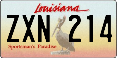 LA license plate ZXN214