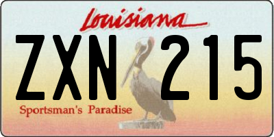 LA license plate ZXN215