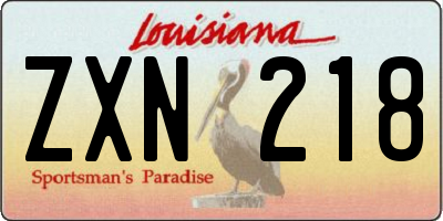 LA license plate ZXN218