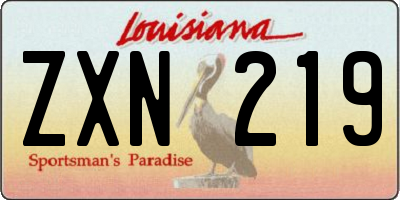 LA license plate ZXN219