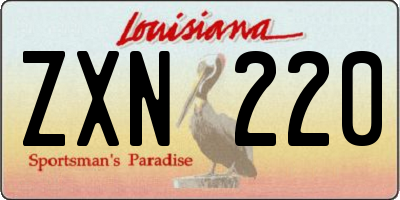 LA license plate ZXN220