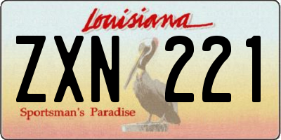 LA license plate ZXN221