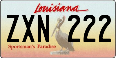 LA license plate ZXN222