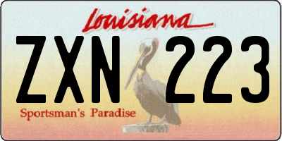 LA license plate ZXN223