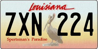 LA license plate ZXN224