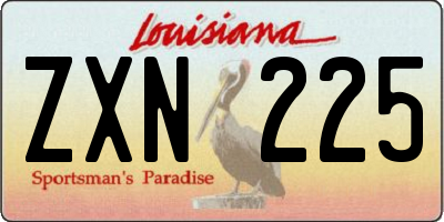 LA license plate ZXN225