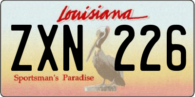 LA license plate ZXN226