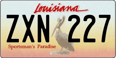 LA license plate ZXN227