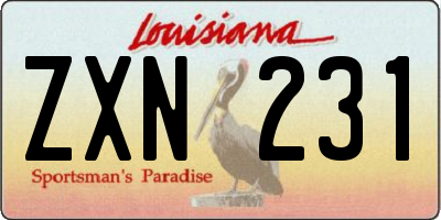 LA license plate ZXN231