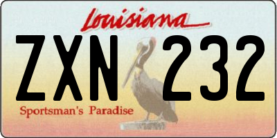 LA license plate ZXN232