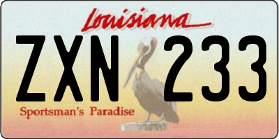 LA license plate ZXN233