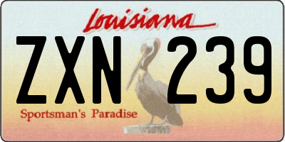 LA license plate ZXN239