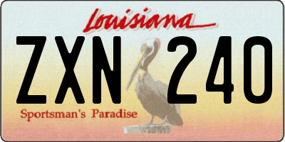 LA license plate ZXN240