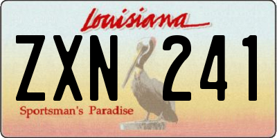 LA license plate ZXN241