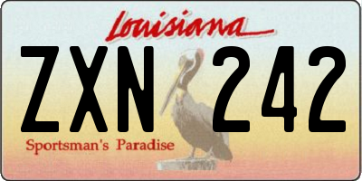 LA license plate ZXN242