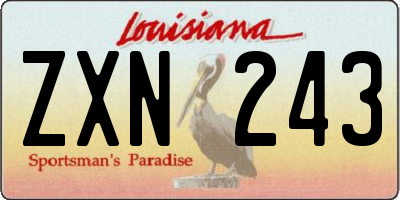 LA license plate ZXN243