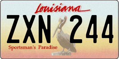 LA license plate ZXN244