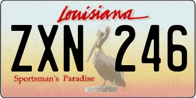 LA license plate ZXN246