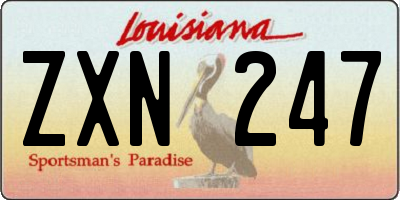 LA license plate ZXN247