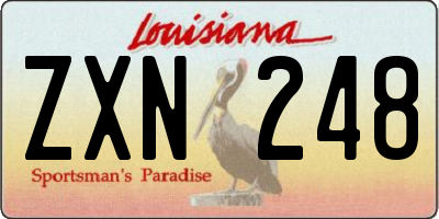 LA license plate ZXN248