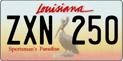 LA license plate ZXN250