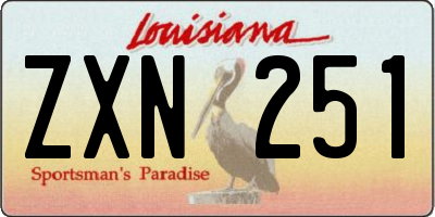 LA license plate ZXN251