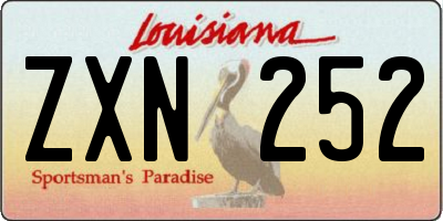 LA license plate ZXN252