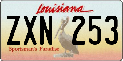 LA license plate ZXN253