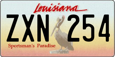 LA license plate ZXN254