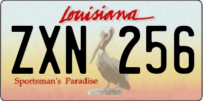 LA license plate ZXN256