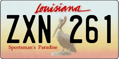 LA license plate ZXN261