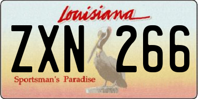 LA license plate ZXN266