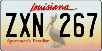 LA license plate ZXN267