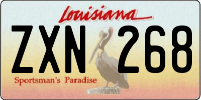 LA license plate ZXN268