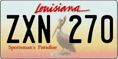 LA license plate ZXN270