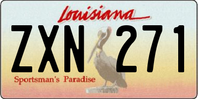 LA license plate ZXN271