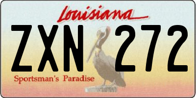 LA license plate ZXN272