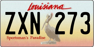 LA license plate ZXN273