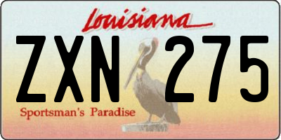 LA license plate ZXN275