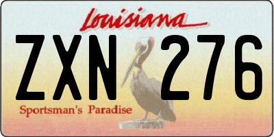 LA license plate ZXN276