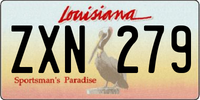 LA license plate ZXN279