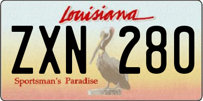 LA license plate ZXN280