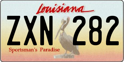 LA license plate ZXN282