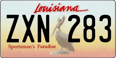 LA license plate ZXN283