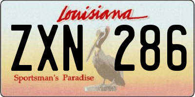 LA license plate ZXN286