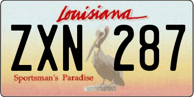 LA license plate ZXN287