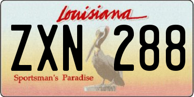 LA license plate ZXN288