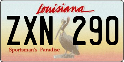 LA license plate ZXN290