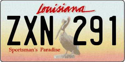 LA license plate ZXN291